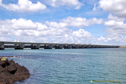 A section of the Oosterschelde storm surge barrier